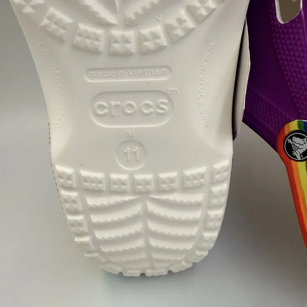 Crocs Classic Rainbow Dye Clogs Men Size 11 Colorful Comfort Slip-on Shoes READ